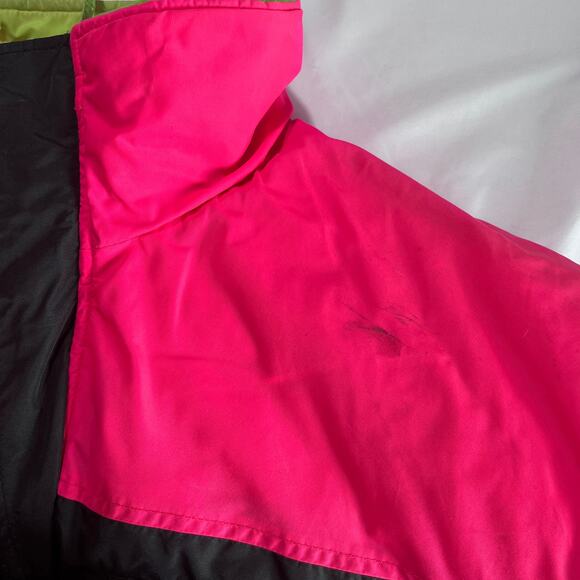 VTG Columbia Colorblock Puffer Jacket Mens Large Neon Pink Black Retro Throwback - Picture 6 of 12